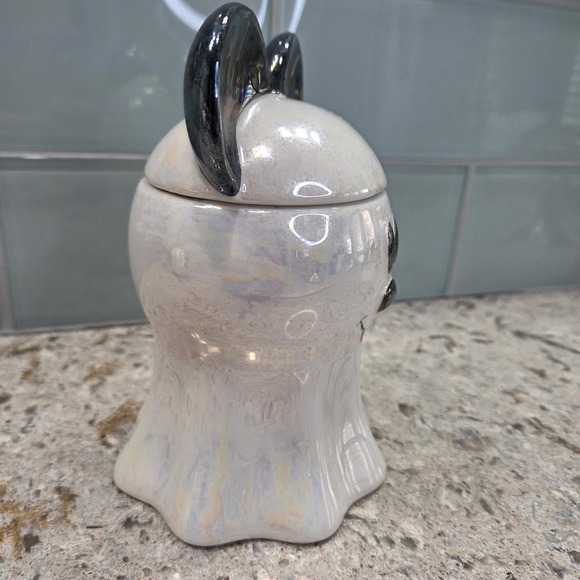 Disney Mickey Mouse Iridescent Ghost Mug with Lid Zrike Brands Halloween Ceramic - Picture 3 of 8